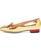 Charlotte Olympia Lucky Kitty Leather Flats - Lyst