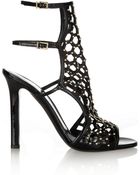 Tamara Mellon Submission Studded Patent-Leather Sandals - Lyst