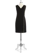 Calvin Klein Cowl Neck Zipper Dress - Lyst