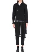 Comme Des Garçons Chiffon Hem Wool Coat - Lyst