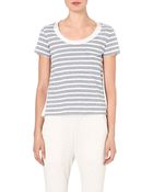 Sacai Striped Contrast-back T-shirt - Lyst