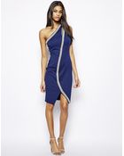 Asos Pearl Embellished Bodycon Dress - Lyst