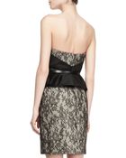 Jason Wu Strapless Belted Peplum Lace Dress - Lyst