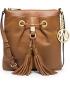 Michael Kors Camden Leather Drawstring Crossbody - Lyst