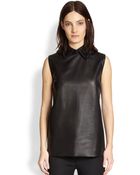 Alexander Wang Collared Leather Tank Top - Lyst