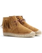 Saint Laurent Suede Espadrille-Style Ankle Boots - Lyst