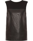 Alexander Wang Jersey And Leather Top - Lyst