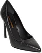 Saint Laurent 105Mm Paris Croc Embossed Leather Pumps - Lyst