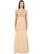 Sue Wong Gathered Torso Beaded Gown - Lyst