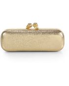 Alexander McQueen Twin Skull Metallic Box Clutch - Lyst