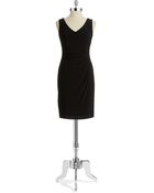 Anne Klein V Neck Sheath Dress - Lyst