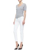 7 For All Mankind Pieced Cropped Skinny Jeans - Lyst