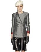 Giorgio Armani Asymmetrical Silk Jacquard Jacket - Lyst