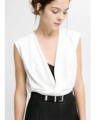 Mango Draped Top - Lyst