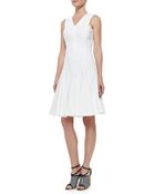 Derek Lam Stretch Cotton Peplum A-Line Dress - Lyst