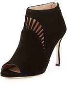 Sergio Rossi Naos Suede Cutout Bootie - Lyst