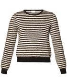 Saint Laurent Striped Mohair-Blend Sweater - Lyst