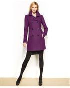 Anne Klein Petite Wool-Blend Double-Breasted Pea Coat - Lyst