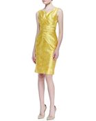Oscar de la Renta Sleeveless Featherprint Dress - Lyst