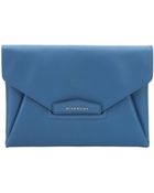 Givenchy Blue Leather Envelope Clutch - Lyst
