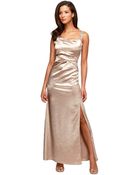 Alex Evenings Metallic Pleated Gown - Lyst