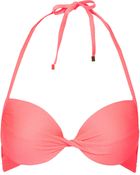 Topshop Textured Coral Plunge Bikini Top - Lyst