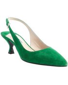 Prada Emerald Suede Slingback Pumps - Lyst