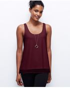 Ann Taylor Petite Layered Crepe Tank - Lyst