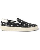 Saint Laurent Printed Canvas Slip-On Sneakers - Lyst