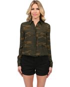 Haute Hippie Camo Button Down Blouse - Lyst