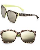 Dolce & Gabbana Leopard-Print 57Mm Square Sunglasses - Lyst
