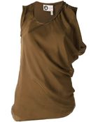 Lanvin Sleeveless Draped Top - Lyst