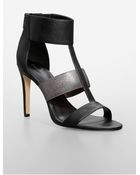 Calvin Klein Angela Leather + Metallic High Heel Sandal - Lyst