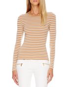 Michael Kors Striped Cashmere Top - Lyst