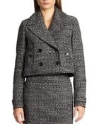 Burberry London Cropped Tweed Jacket - Lyst