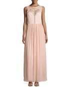 Nicole Miller Sleeveless Rose-Beaded Gown - Lyst