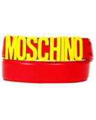 Moschino Belt Leather With Logo - Lyst
