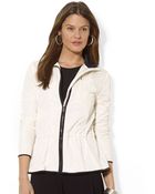 Lauren by Ralph Lauren Fullzip Peplum Jacket - Lyst