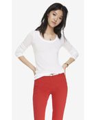 Express Long Sleeve Scoop Neck Tee - Lyst