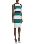 Carolina Herrera Sleeveless Horizontal-Stripe Shift Dress - Lyst
