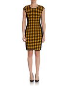 Michael Kors Capsleeve Houndstooth Sheath Dress - Lyst