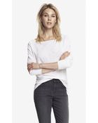 Express Slub Knit Side Ruched Tunic Sweater - Lyst
