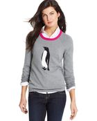 Jones New York Colorblocked-Neck Penguin-Print Sweater - Lyst