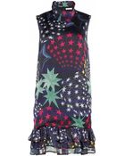 Matthew Williamson 3D Star Print Silk Chiffon Ruffle Hem Dress - Lyst