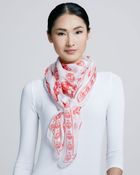 Alexander McQueen Skullprint Chiffon Scarf Whitered - Lyst