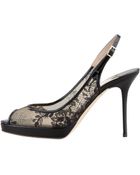Jimmy Choo Nova Lace Platform Slingback - Lyst