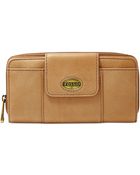 Fossil Explorer Leather Zip Clutch - Lyst