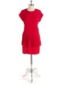 Nicole Miller Pleated Peplum Shift Dress - Lyst