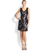 Aidan Mattox Beaded Fringe-Trim Dress - Lyst