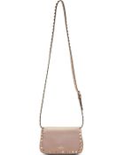 Valentino Taupe Leather Rockstud Shoulder Bag - Lyst